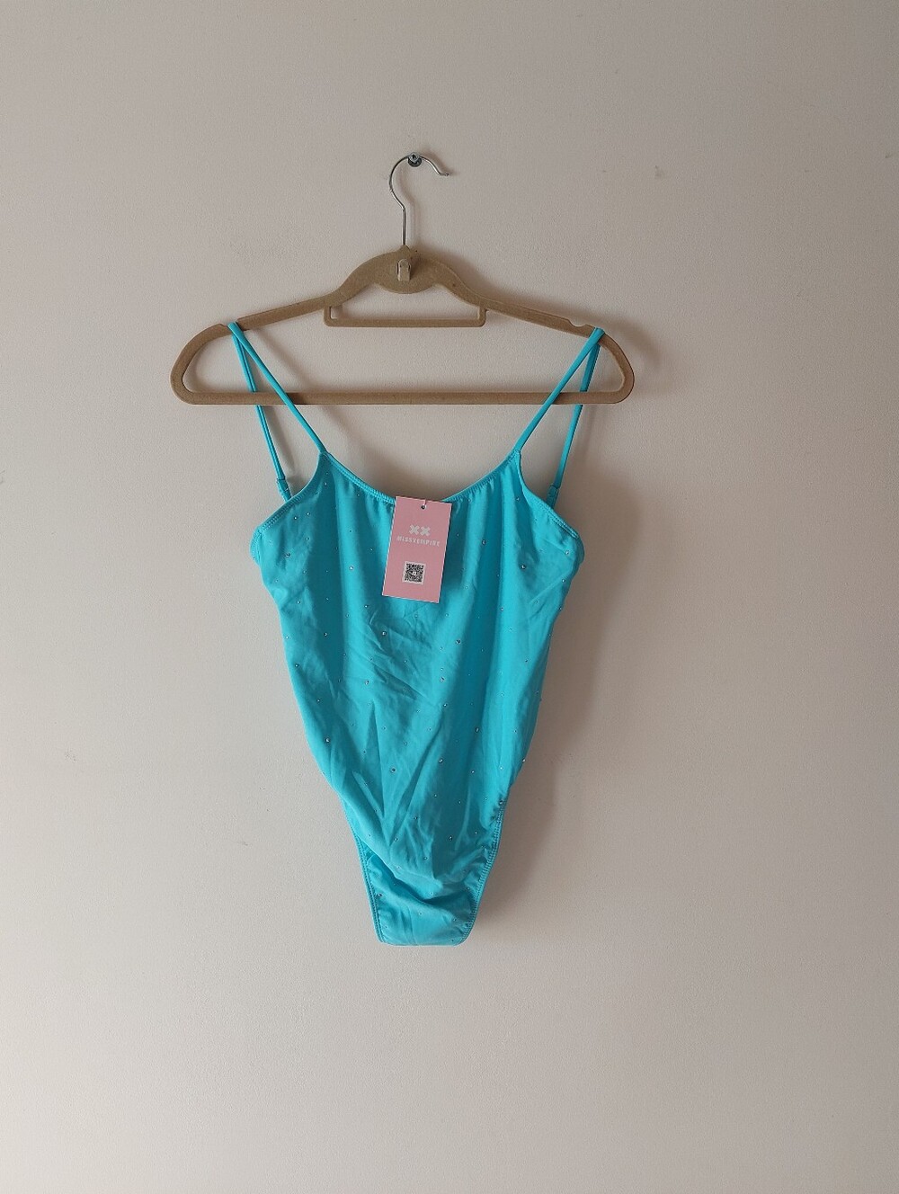Missy Empire Womens Turquoise Studded Swimsuit Size 4